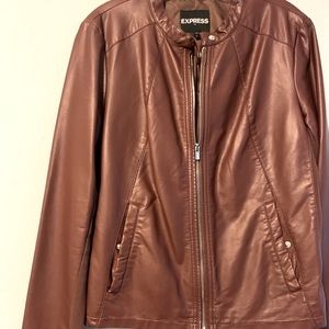 Faux leather moto jacket